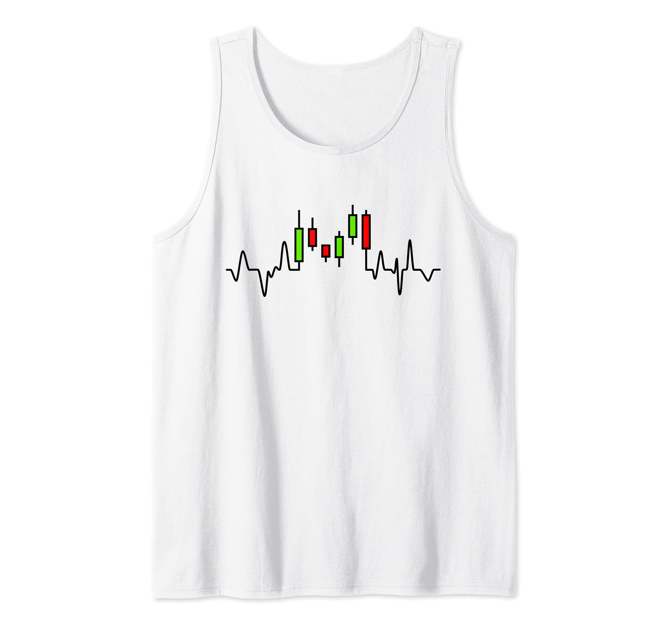 Forex or Stock Trader Candlestick Chart Heartbeat Graph Tank Top