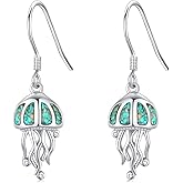 Ocean Earrings 925 Sterling Silver Turquoise Sea Animal Dangle Drop Earrings Beach Themed Jewelry Gifts for Women Girls