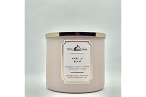 Bath & Body Works, White Barn 3-Wick Candle w/Essential Oils - 14.5 oz - New Core Scents! (Vanilla Bean)