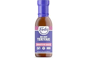 Fody Foods No Soy Teriyaki Sauce & Marinade, 8.5 Oz, Garlic and Onion Free, Low FODMAP Certified, Gut & IBS Friendly, Vegan, Non-GMO, Gluten Free, Keto Friendly