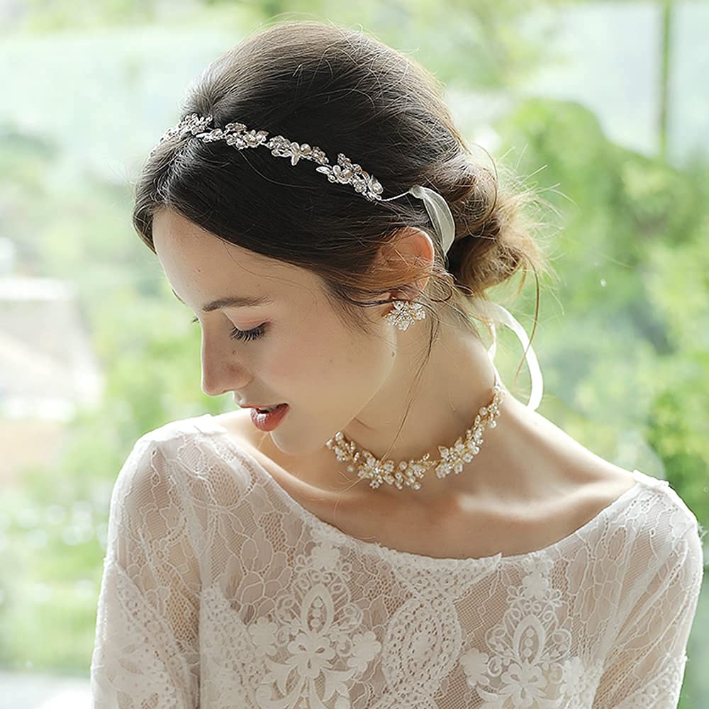 Silver wedding bridal hair accessories, hair band, crystal bridal headbands, tiara for women and girls