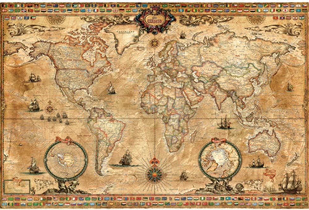 LL dawn 1000/2000/4000/5000 Pieces Ancient World Map Wooden Adult Puzzle Educational Learning Toys for Kids Adults Elder,5000PCS