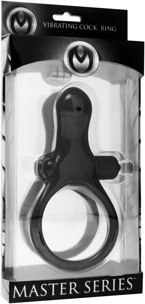 Master Series Black The Mystic Vibrating Cock Ring with Taint Stimulator - Image 3