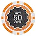 Brybelly Eclipse Poker Chips Heavyweight 14-gram Clay Composite - Pack of 50 ($0.50 Orange)