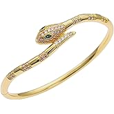 18K Gold Plated Nail and Snake Copper Bracelet for Women Dainty Jewelry Gift Perfect for Small/Petite/Medium Wrist Cuff Bangle