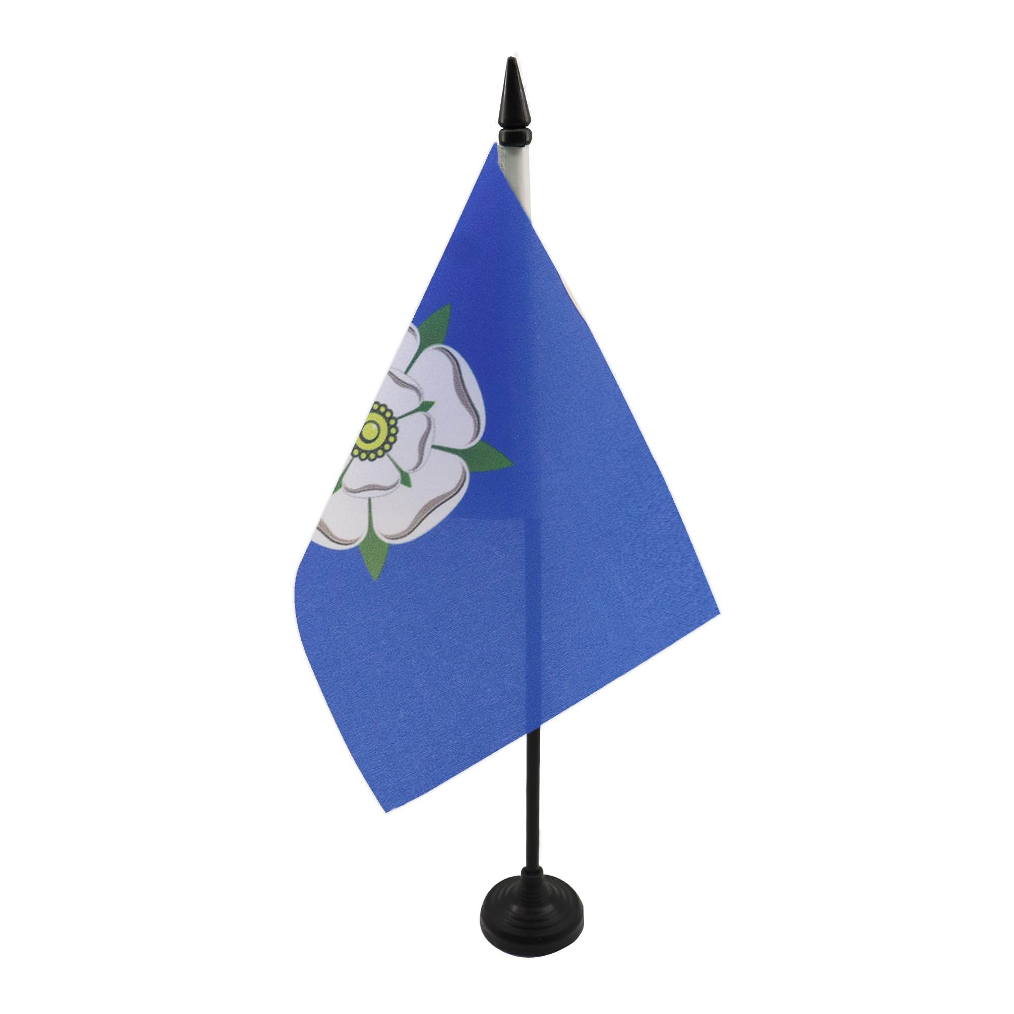 AZ FLAG Yorkshire Old county Table Flag 5'' x 8'' - Yorkshire Old county Office Decoration 100% Polyester 21 x 14 cm - Mini Desk Flag with Pole and Black Plastic Base