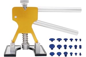 QKDS Paintless Car Dent Puller Kit, Dent Repair Kit, Golden Dent Remover Tool Lifter with 18 PCS Dent Puller Tabs for Auto Body Dents for Auto Hail Damage Repair & Other Metal Surface