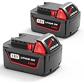 FORBETER 2 Pack 5.0Ah 18V Lithium Batteries Replacement for Milwaukee M18 Battery 48-11-1850,48-11-1860, Compatible with Milw