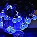 Christmas Solar String Light 26ft 40LED Fairy String Lights Bubble Crystal Ball Lights for Garland Garden Home Patio Lawn Party Holiday Outdoor Decor (Blue)