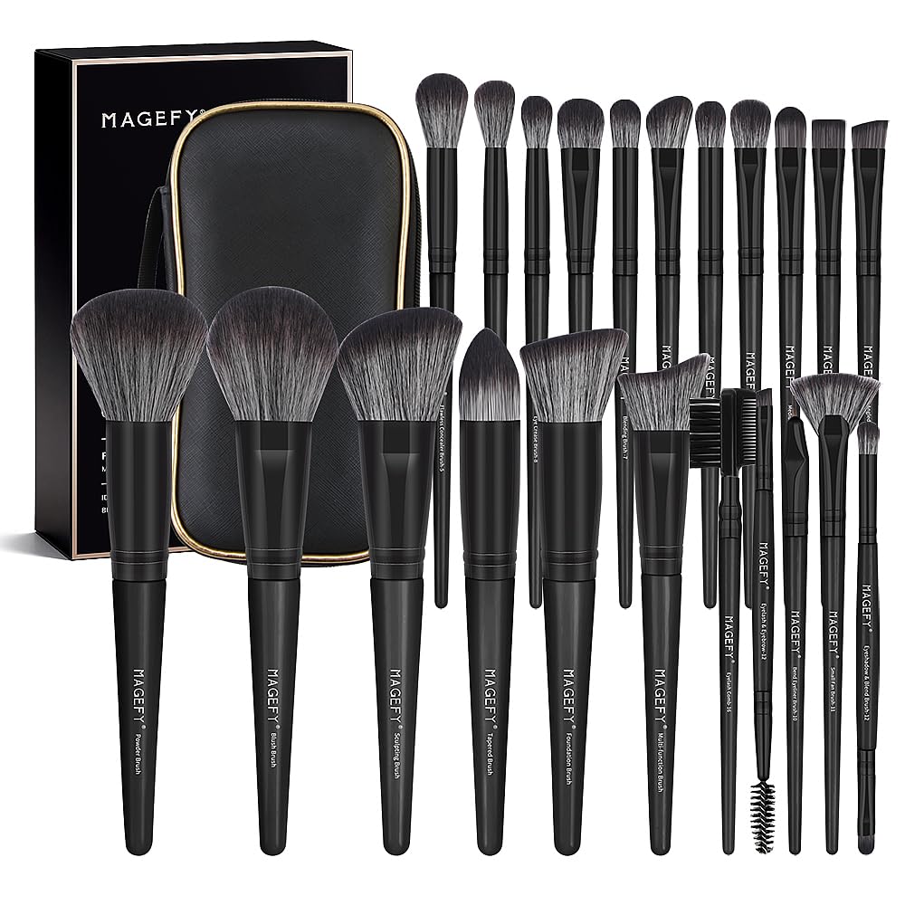 Makeup Brushes 22Pcs Professional Makeup Brush Set Blending Foundation Powder Blush Concealers Eyeshadow Eyebrow Eyeliner Brushes Premium Synthetic Make up Brushes Set with Brush Bag