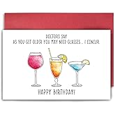 SuperShunhu Funny Wine Birthday Card for Him Her, Humorous Birthday Card for Wine Lover, Happy Birthday Card for Friend, Sarcastic Getting Older Card