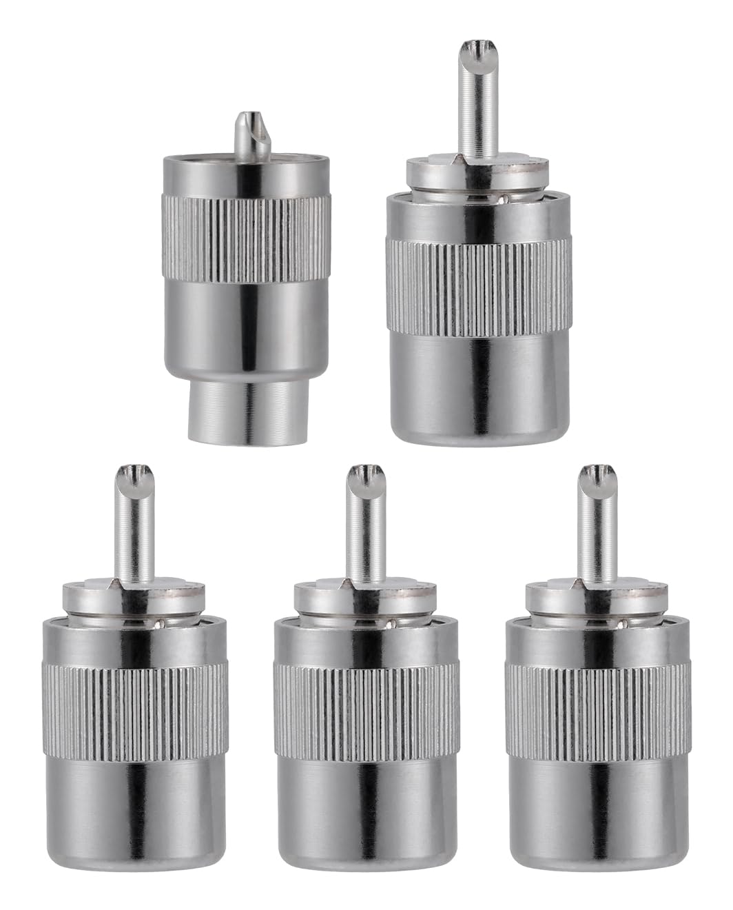 Vecys 5PCS PL259 UHF Male Connectors 50 Ohm PL259 Male Plug Crimp RF Coax Connector Adapter for RG-213 VLMR-400 RG8 RG59 Low Loss Coax Cable