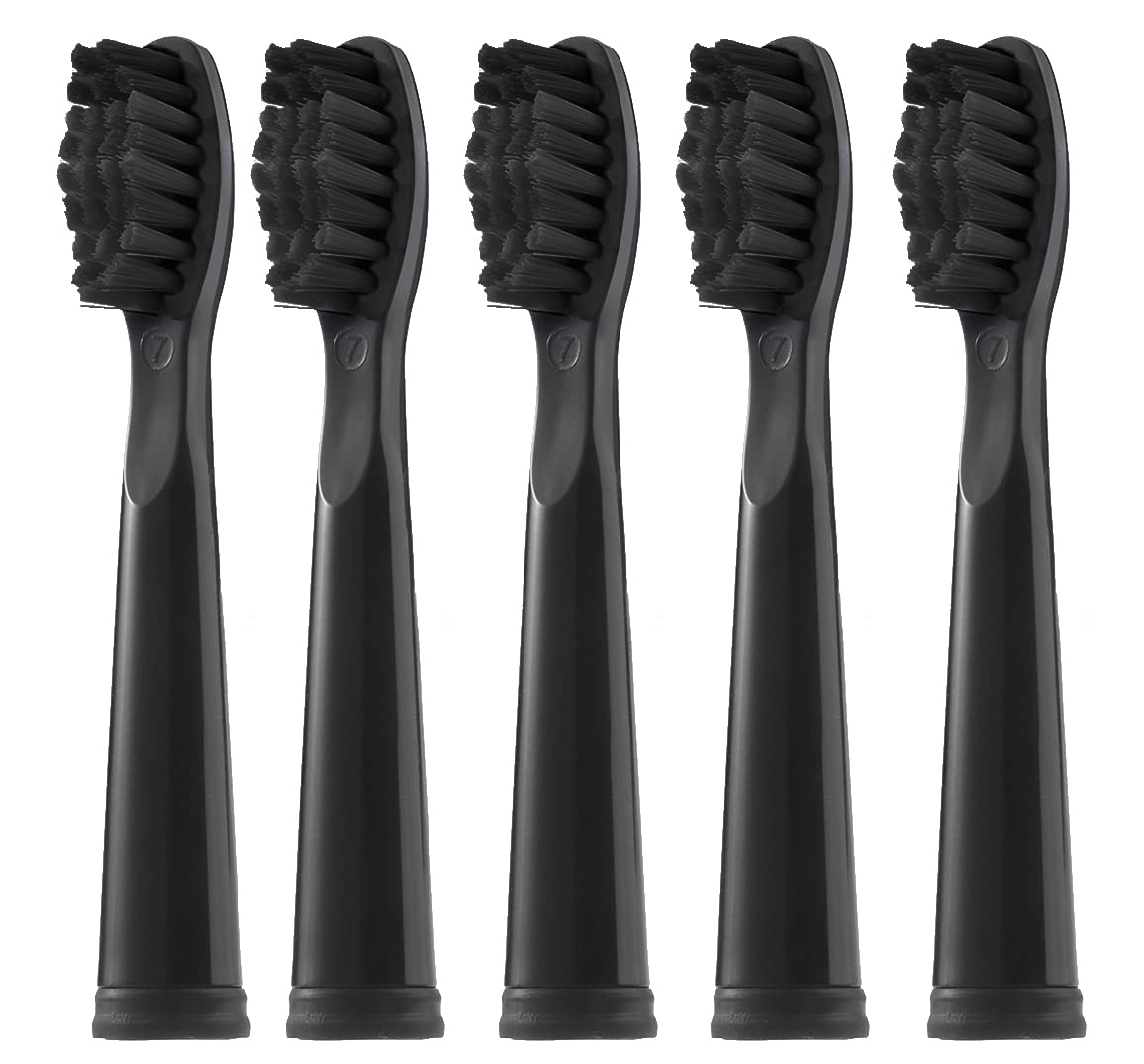 5pc Toothbrush Heads,Compatible with FW-D7/D8/D1/D3, FW507/508/551/917/959 (Bamboo Charcoal Black-Hard)