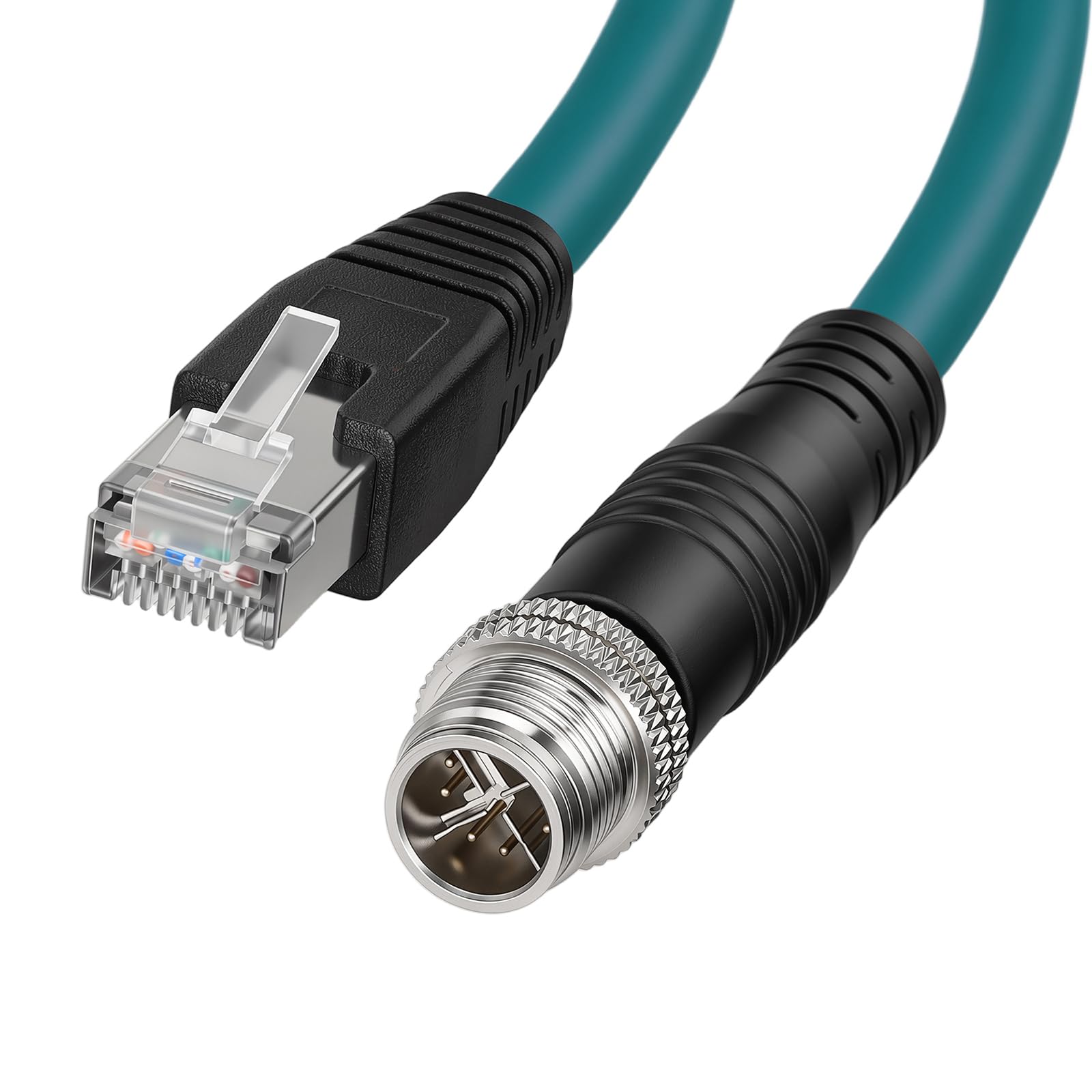 ZBLZGP M12 8 Position X-Code Male to RJ45 Cat6a Ethernet Shielded Cable for Cognex Industrial Camera (2M)