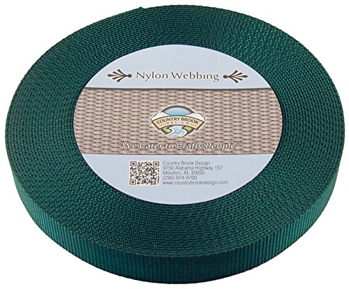 Country Brook Design 1 Inch Green Heavy Nylon Webbing, 10 Yards