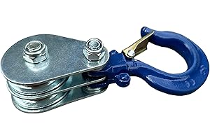 WANMEIZI Double Pulley 1 Ton Snatch Block with Hook Heavy Duty Pulley Lifting Block for Wire Rope Traction Truck Small Liftin