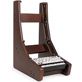 Gulgix 4-Tier Synth Stand Compatible with Korg Volca Series | 22mm Solid Rubberwood, Walnut-Finish Lacquer, Dual-Orientation Design, Open Cable Routing, Protective Pads, Full Hardware