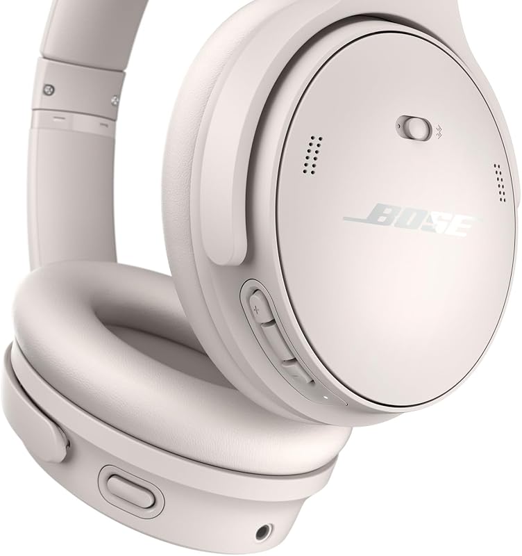 QuietComfort SC Headphones Cuffie con Cancellazione del Rumore Wireless e Bluetooth 5.1 Over-ear con Durata della Batteria Fino a 24 Ore, con Custodia Morbida, Bianco fumo