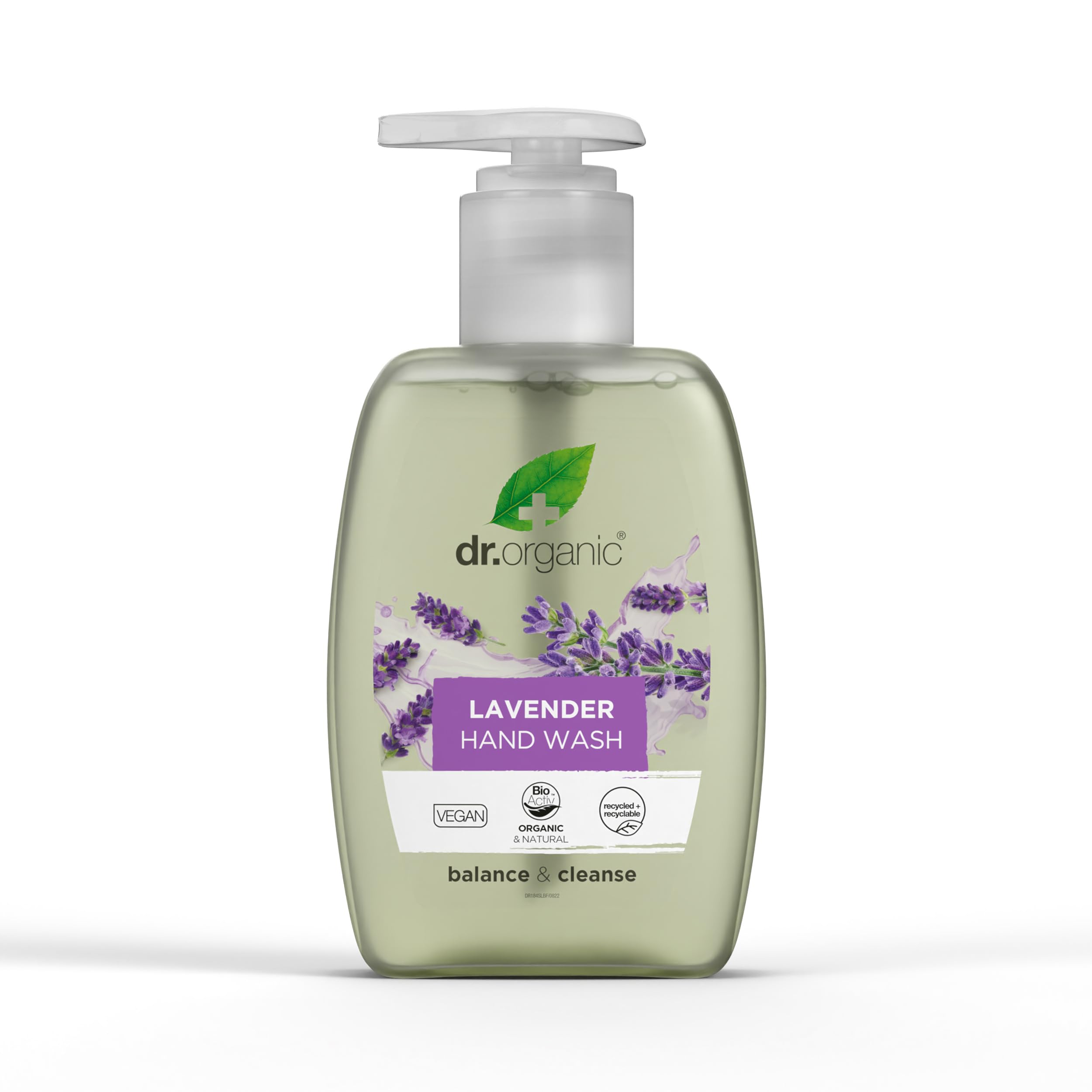 Dr Organic Lavender Hand Wash, Cleansing, Natural, Vegan, Cruelty-Free, Paraben & SLS-Free, Recycled & Recyclable, Organic, 200ml, Packaging may vary