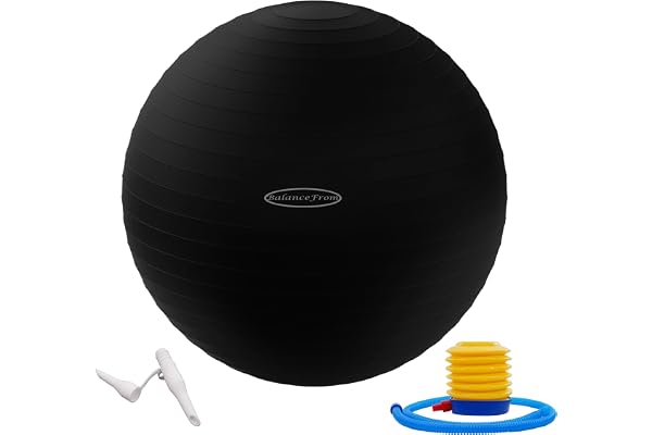 BalanceFrom Anti-Burst and Slip Resistant Exercise Ball for Yoga, Fitness, Birthing With Quick Pump - 2,000-Pound Capacity, M