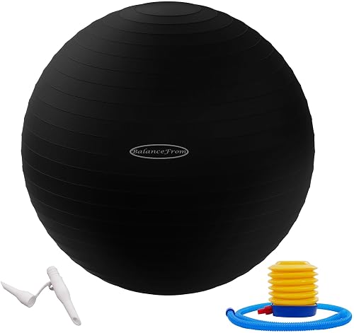 BalanceFrom Anti-Burst and Slip Resistant Exercise Ball for Yoga, Fitness, Birthing With Quick Pump - 2,000-Pound Capacity, Multiple Sizes and Colors