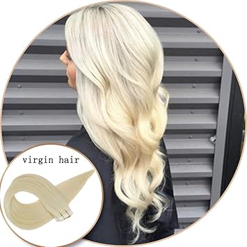 Amazon Com Runature Bleach Blonde Tape On Human Hair Extensions