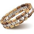 BOBO BIRD Mens Wooden Bracelet Stylish Wood & Stainless Steel Combined Wooden Bangle Jewelry Great Gift for Men