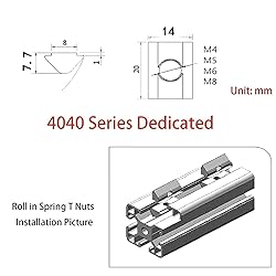Amazing Screws M4 Roll in Spring T Nuts, 4040