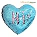 Tomus-UNI Mermaid Sequin Pillow with Insert, 13''×15'' Heart Magic Reversible Sequins Cushion for Home Décor(Pink/Blue)