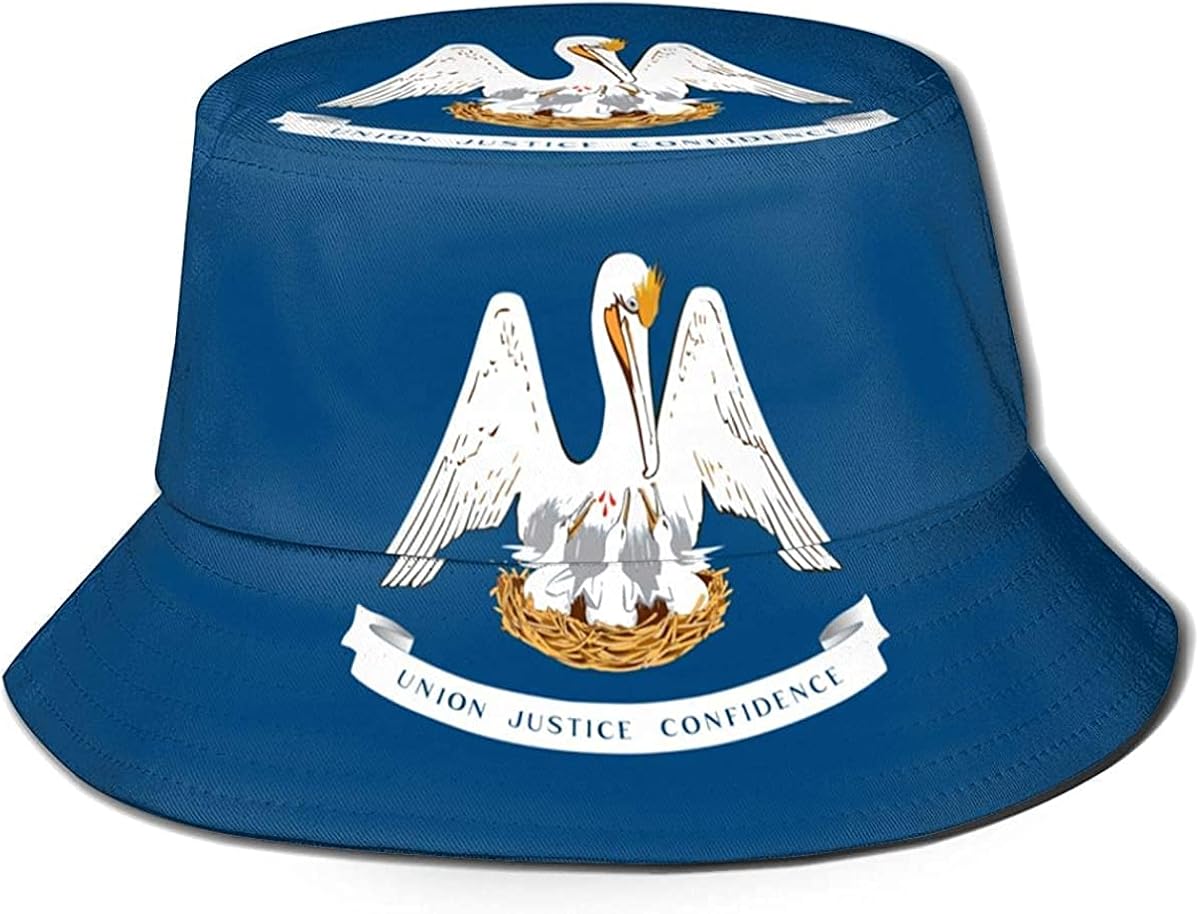 Forever Long Louisiana Flag Bucket Hat, Unisex Sun Hat Printed
