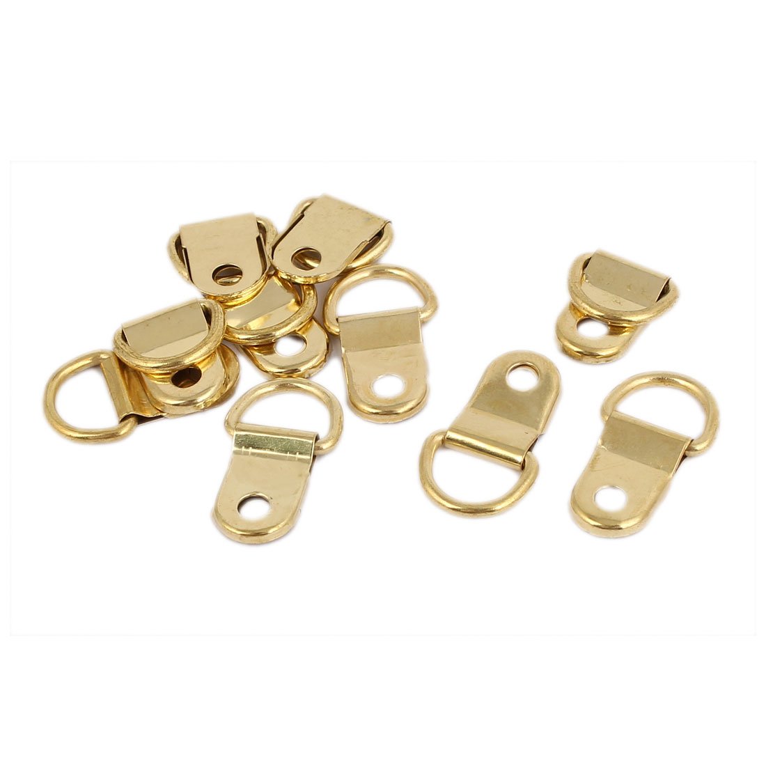 Sourcingmap 25mm Length D-Ring Picture Photo Frame Hanging Hangers Hooks 10PCS w Screws