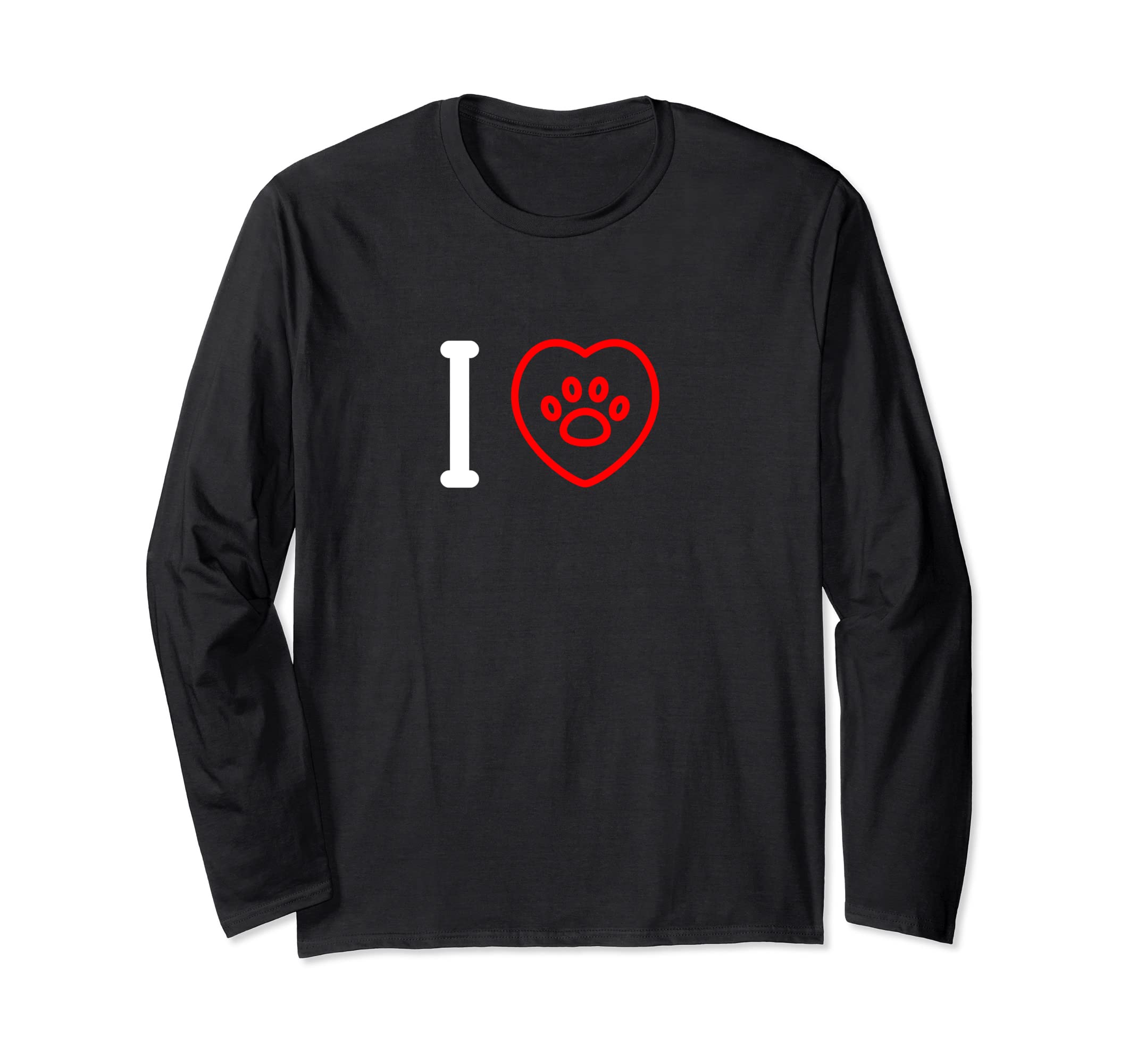 I Love Dogs: I Am Thankful for My Dog Heart, Dog Paw Long Sleeve T-Shirt