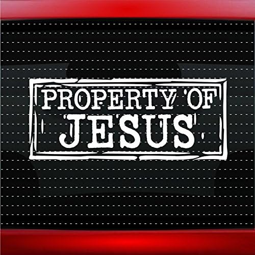 Property Of Jesus Stamp Christian Car Sticker Truck Window Vinyl Decal COLOR: WHITE