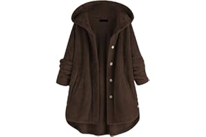 JEGULV Winter Coats for Women Plus Size Warm Sherpa Thicken Lined Jackets Casual Button Up Solid Color Outerwear with Pockets