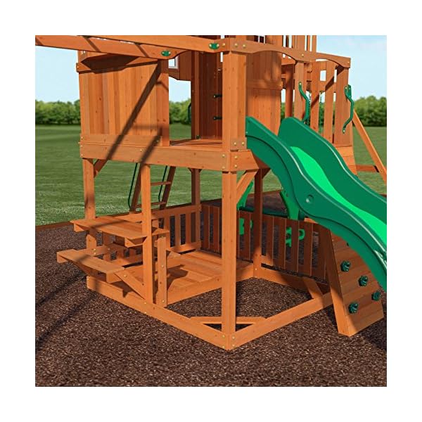 Backyard Discovery Skyfort II All Cedar Wood Swing Playset Epic Kids Toys