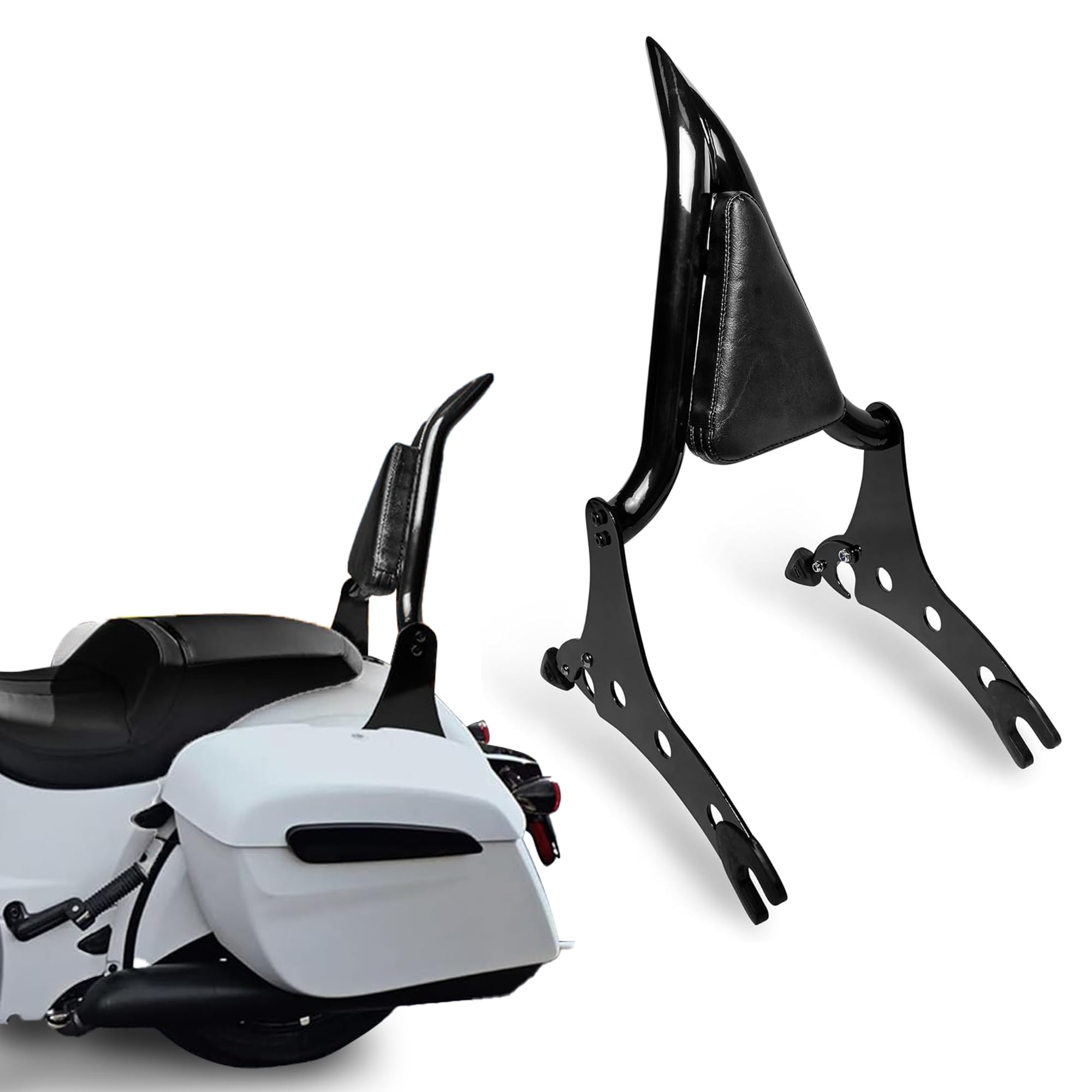 Photo 1 of **has scratches**Motofounder Detachable Sissy Bar Passenger Backrest for Indian Springfield Dark Horse/Challenger/Chieftain/Roadmaster/Pursuit Vintage Chief Limited 14-up Accessories (Gloss Black)