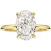 Michooyel 4CT Oval Cut Women's Engagement Ring 18K Gold Plated 925 Sterling Silver 5A Cubic Zirconia Promise Ring