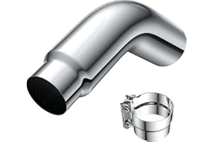 YOLANDO 5 to 6 Inch Exhaust Elbow Tip with Clamp, 5" Inlet 6" Outlet Chrome Diesel Tip for Pickup Trucks and Cars