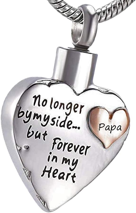 Eternally Loved No Longer by My Side Forever in My Heart Carved Locket Cremation Urn Pendant Necklace for Men Women Pet‘s Ashes With Free Fill Kit Funnel +21"Chain Necklace +Beautiful Gift Box
