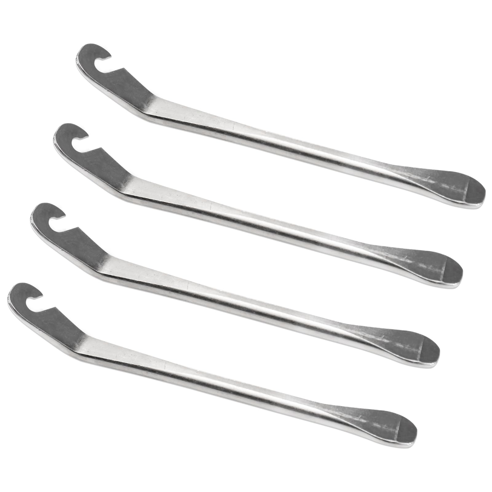 Huakaile Bike Tire Levers Tyre Spoon Stainless Steel Changing Tool for Changing Road & Mountain Bike Tubes Premium Bicycle Accessories with Hook Repair Tire Tool (4, Sliver)