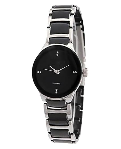 indicar Metal Belt Black and Silver Combination Girl Watch Women Fancy Color