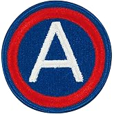 3rd Army Color Patch with Hook Fastener (Military Issued)-Veteran Owned Business