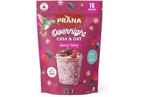 Prana Overnight Chia - Berry Fairy Organic Oat & Chia Mix, 800 g(16 Portions)