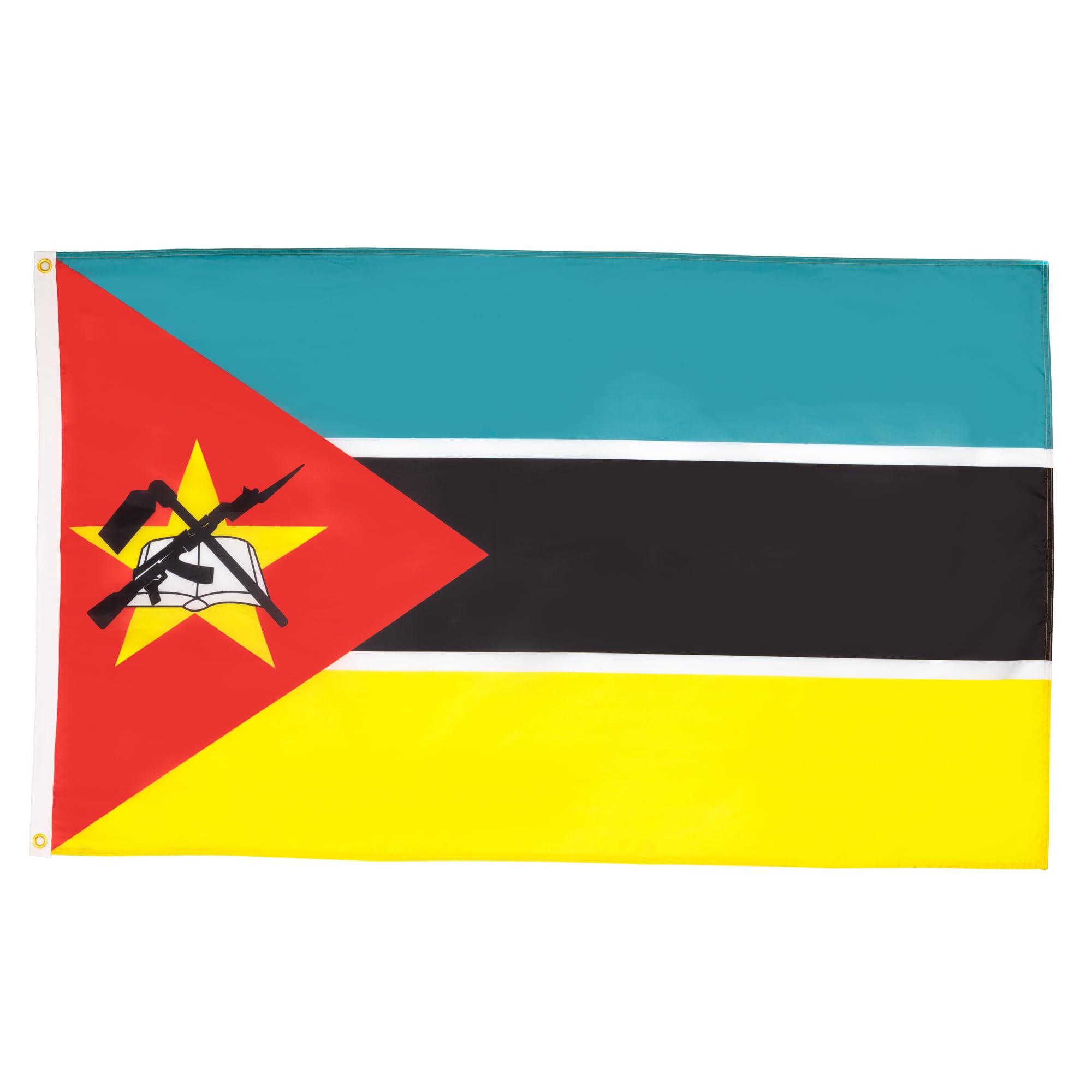 AZ FLAG - Mozambique Flag - 2x3 Ft - 100D Polyester Mozambican Banner with Two Metal Grommets - Fade Resistant - Vivid Colors - 2' x 3' Feet - 90x60 Cm — image 1