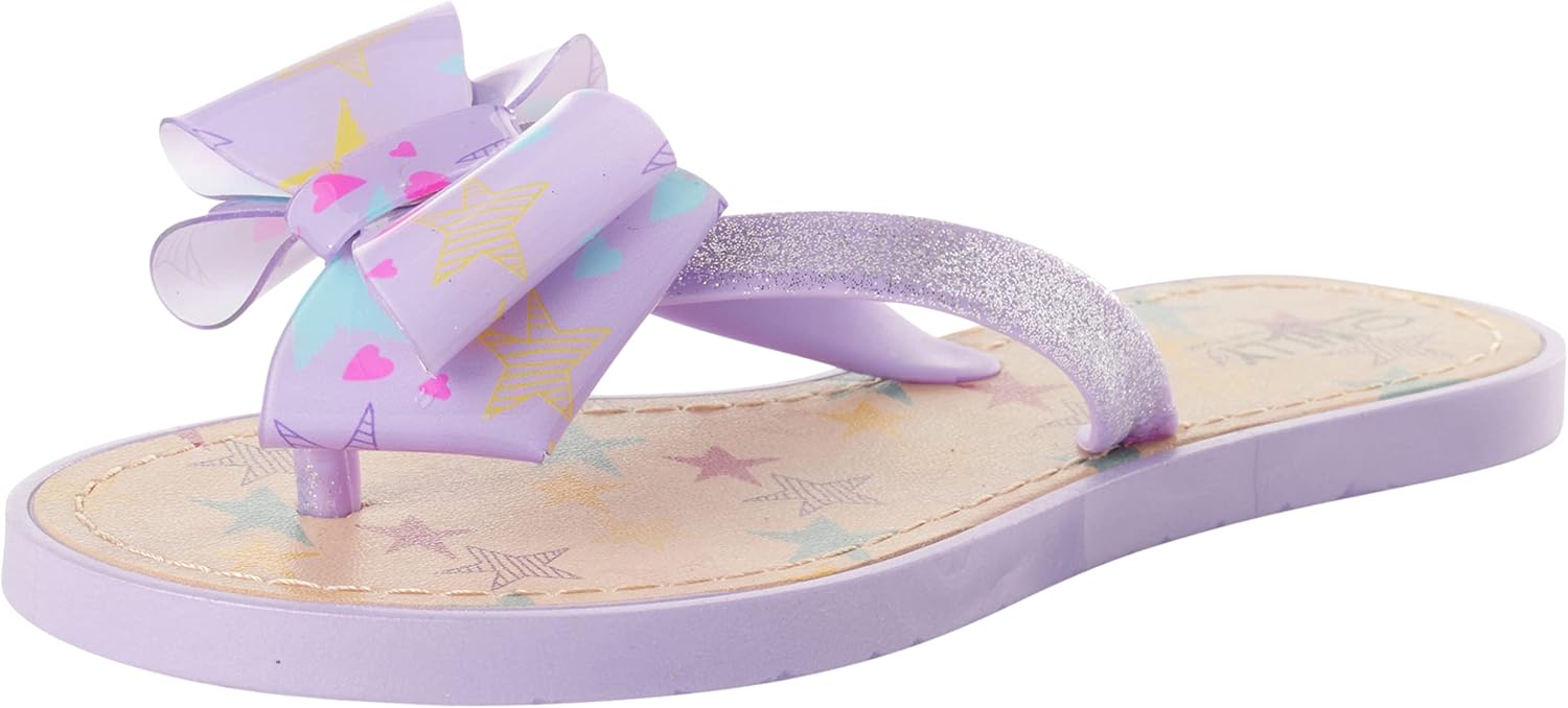  | Lilly of New York Toddler Girls' Sandals - Thong Flip Flops with Bow and Heel Strap (2 Pack) | Sandals