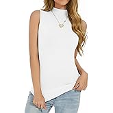 fanvita Sleeveless Mock Neck Tops for Women Slim Fit Turtleneck Vest Knit Sweaters