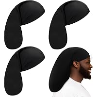 2 Stück Dreadlock-Kappen Aus Spandex – Schwarz, 46x23.1 Cm, Für Herren & Damen, Zum Schlafen & Sport