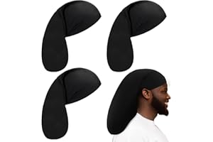 Tatuo 4 Pieces Unisex Jumbo Dreadlock Cap Long Dreads Hair Head Wrap Sleeping Cap Hair Accessories Sleep Bonnet for Men Women