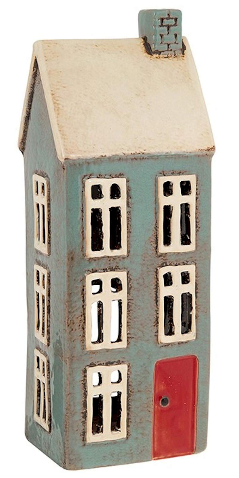 Village Pottery Tall Grey House Tealight Holder