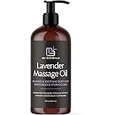 Lavender Sensual Massage Oil with Collagen and Stem Cells, Skin Tightening Therapy for Bum, Thighs, and Belly, Fast-Absorbing Cellulite Oil, 8 fl oz by M3